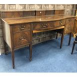 A 20TH CENTURY MAHOGANY SIDEBOARD