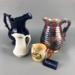 A GOVANCROFT GLAZED JUG AND OTHER CERAMICS