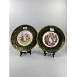 A PAIR OF VIENNESE STYLE WALL PLATES AND A MODERN CHINESE PLATE