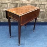 AN EDWARDIAN MAHOGANY SMALL PEMBROKE TABLE