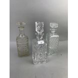 A LOT OF SIX CRYSTAL DECANTERS