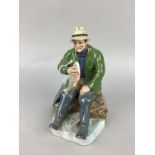 A ROYAL DOULTON FIGURE OF 'A GOOD CATCH' AND THREE OTHER FIGURES