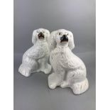 A PAIR OF 20TH CENTURY WALLY DOGS AND A SMALLER PAIR