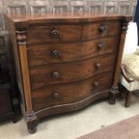 A VICTORIAN MAHOGANY COLUMN CHEST