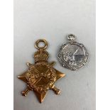 A WWI 1914-15 STAR AND A SILVER TENNIS MEDAL