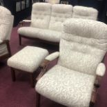 AN ERCOL STYLE THREE PIECE SUITE