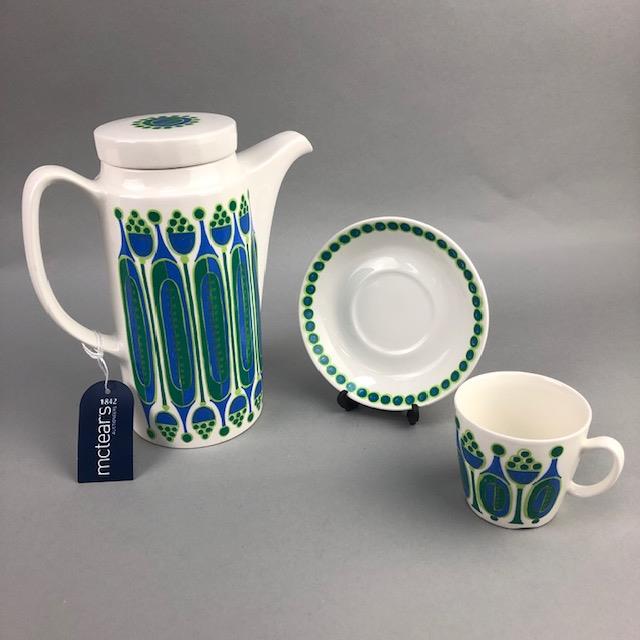 A NORWEGIAN PART COFFEE SERVICE ALONG WITH A PAIR OF PIN DISHES