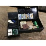 A COLLECTION OF CIGARETTE CARDS, COINS, MODEL VEHICLES AND OTHER ITEMS