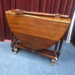 A MAHOGANY OVAL SUTHERLAND TEA TABLE