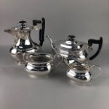 A FOUR PIECE SILVER PLATED TEA SERVICE