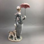 A LLADRO FIGURE OF A LADY WITH PARASOL