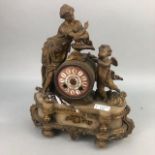 A VICTORIAN FRENCH FIGURAL MANTEL CLOCK