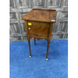 A 20TH CENTURY WALNUT BEDSIDE CABINET