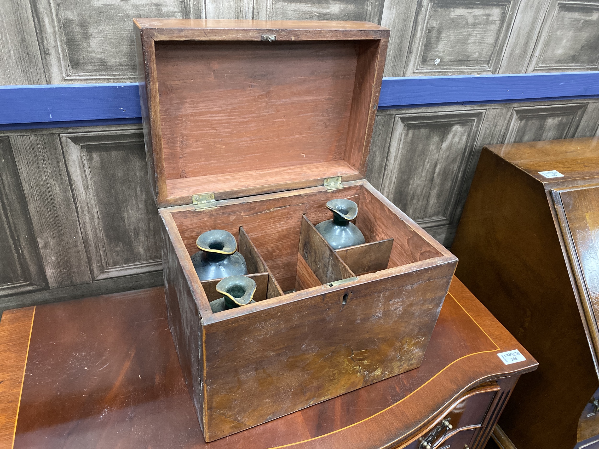 A 19TH CENTURY MAHOGANY LIQUEUR BOX