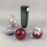 A CAITHNESS PAPERWEIGHT AND OTHER GLASS ITEMS