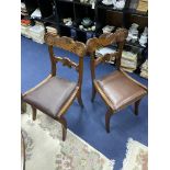 A MATCHED SET OF SEVEN REGENCY MAHOGANY DINING CHAIRS