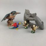A BESWICK FIGURE OF A BIRD AND OTHER FIGURES