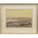 EXTENSIVE WINTER LANDSCAPE, A WATERCOLOUR ATTRIBUTED TO GEORGE GRAHAM