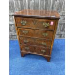 A MAHOGANY CHEST OF FOUR DRAWERS AND ANOTHER CHEST OF DRAWERS