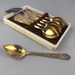 A SET OF SIX RUSSIAN SILVER GILT TEASPOONS