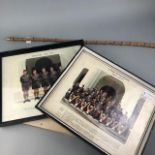 A WWII SWAGGER STICK AND MILITARY PHOTOGRAPHS