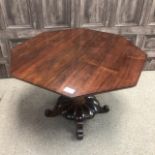 A ROSEWOOD OCTAGONAL COFFEE TABLE