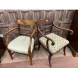 A LOT OF FOUR REGENCY STYLE MAHOGANY CARVER CHAIRS