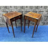 A PAIR OF MAHOGANY INLAID PEMBROKE TABLES