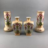 A PAIR OF WINTON GRIMWADE VASES AND A PAIR OF SIMILAR VASES