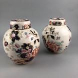 A PAIR OF MASON'S LIDDED GINGER JARS