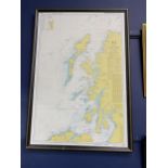 A FRAMED DEPTH CHART OF THE WEST COAST OF SCOTLAND AND OTHER PRINTS