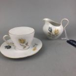 A BAVARIAN FLORAL AND GILT PART TEA SERVICE AND CERAMIC MINTON PLATES