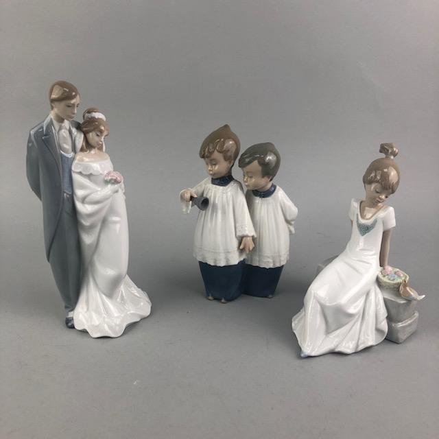 A NAO FIGURE GROUP OF A BRIDE AND GROOM AND OTHER FIGURES - Image 2 of 2