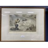 A COLOURED ETCHING SIGNED HENRY WILKINSON