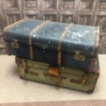 A LOT OF TWO VINTAGE TRAVEL TRUNKS