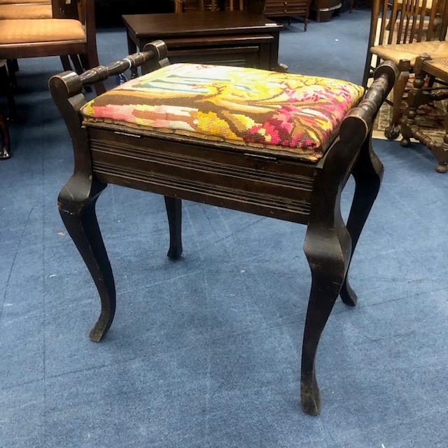 A MAHOGANY PIANO STOOL