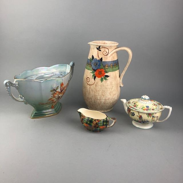 A GOUDA VASE, A CROWN DUCAL VASE AND OTHER CERAMICS - Image 2 of 2