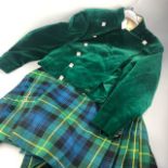 A HIGHLAND DRESS KILT AND GREEN JACKET