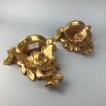 A PAIR OF GILT WALL SCONCES