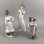 A NAO FIGURE GROUP OF A BRIDE AND GROOM AND OTHER FIGURES