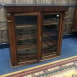 A 19TH CENTURY MAHOGANY BOOKCASE TOP SECTION