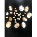 A LOT OF OVAL CARVED CAMEOS