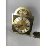 A REPRODUCTION BRASS WALL CLOCK AND TWO MANTEL CLOCKS