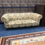 A REPRODUCTION CHESTERFIELD SETTEE