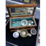 A 19TH CENTURY HORN QUAICH AND OTHER ITEMS