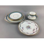 A EARLY 20TH CENTURY PART TEA SERVICE ALONG WITH SPODE PLATES