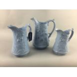A LOT OF TWO SETS OF WATER JUGS AND A BESWICK FOAL