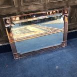 AN ART DECO STYLE RECTANGULAR WALL MIRROR