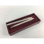 A LOT OF TWO SILVER CASED PENS BY GEORG JENSEN