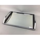 AN ART DECO STYLE MIRRORED TRAY AND OTHER ITEMS
